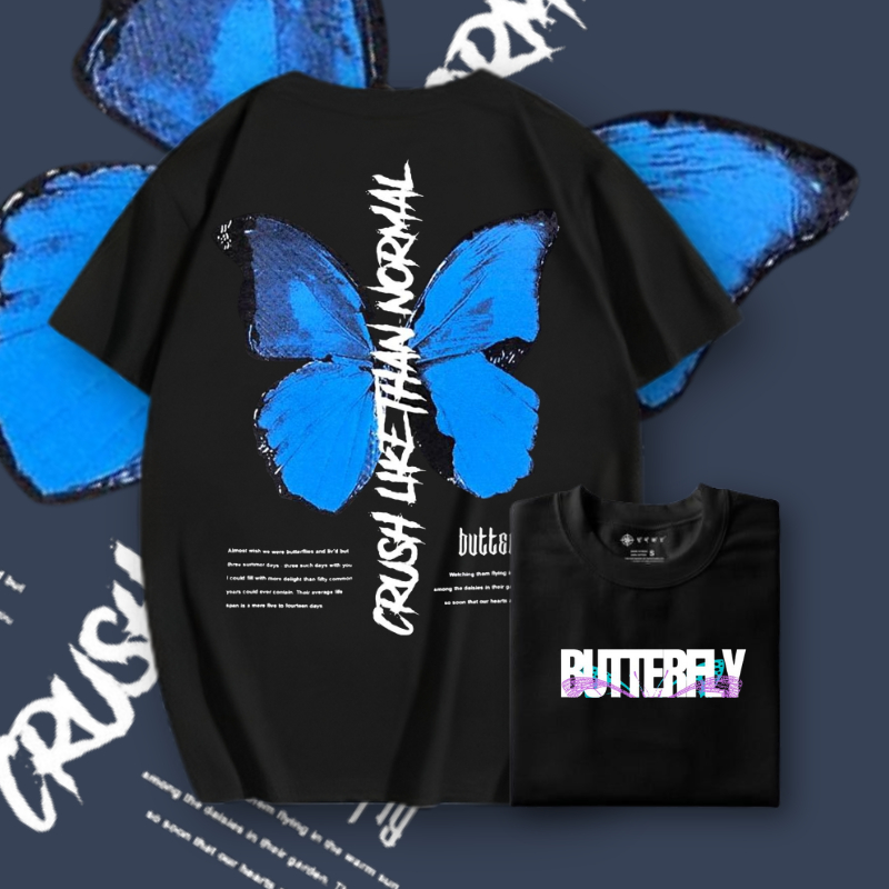 KAOS OVERSIZE KUPU - KUPU CRUSH LIKE THAN NORMAL/TSHIRT BUTTERFLY PRIA WANITA