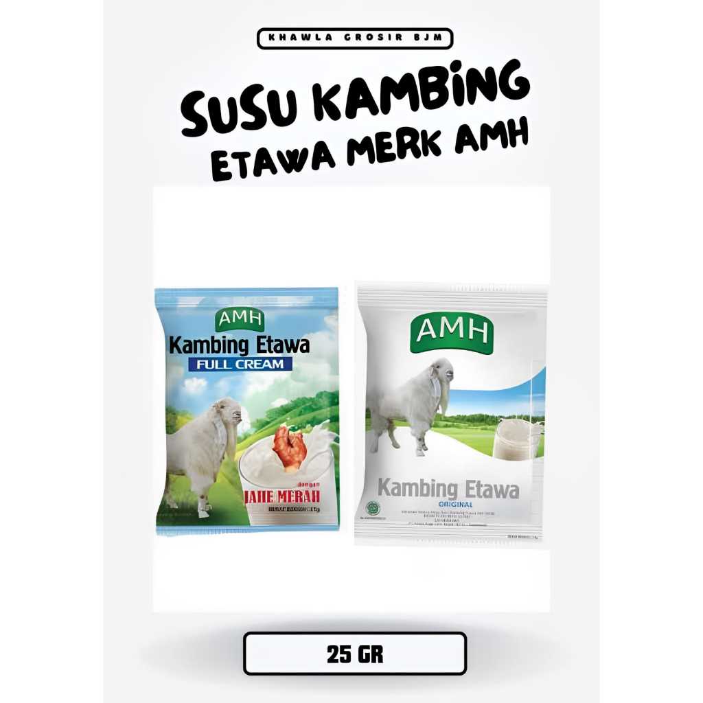 

SUSU KAMBING ETAWA MERK AMH ORIGINAL DAN PLUS JAHE 25 GR SACHET COCOK BUAT ALERGI SUSU