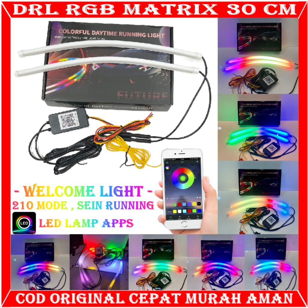 ORIGINAL DRL RGB MATRIX 30CM UNIVERSAL ALIS 30 CM RGB KUALITAS PREMIUM