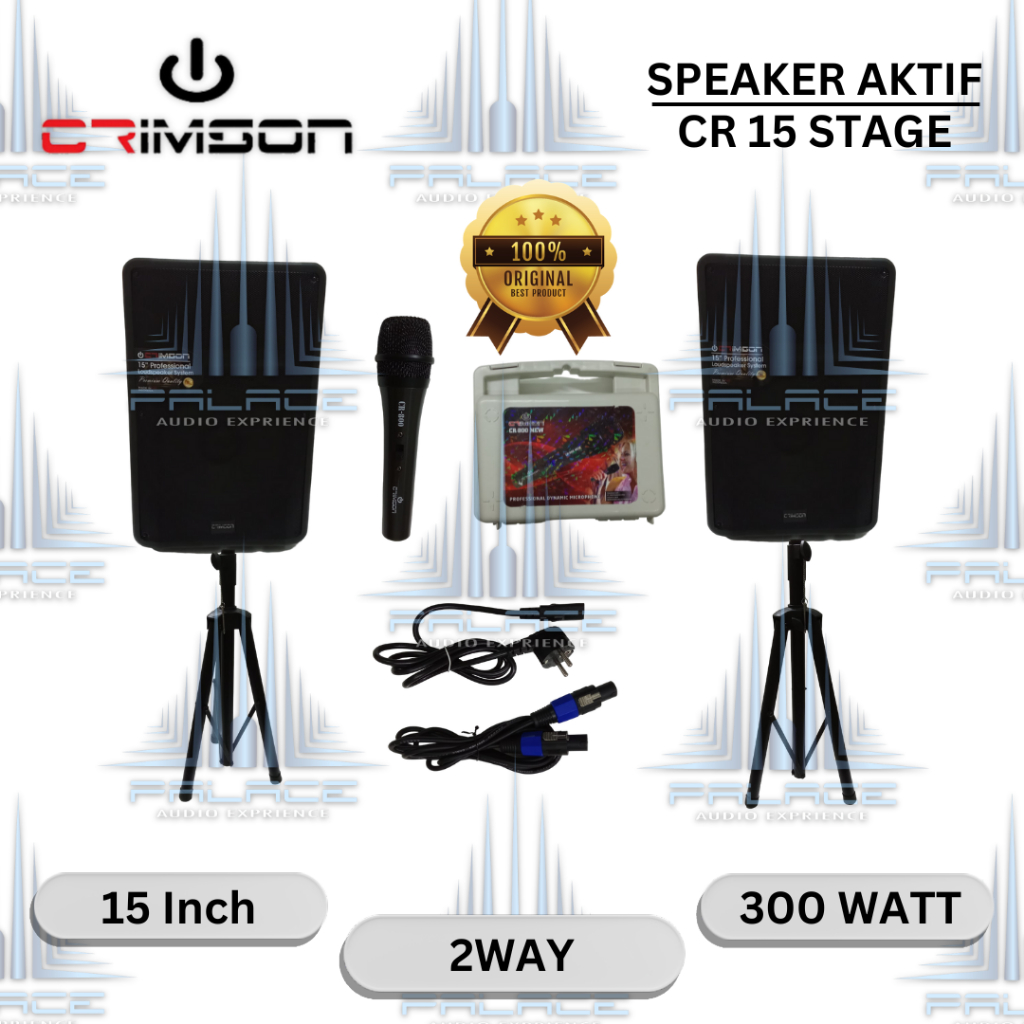 Paket Speaker Aktif dan Pasif 15 Inch - Crimson CR 15 Stage