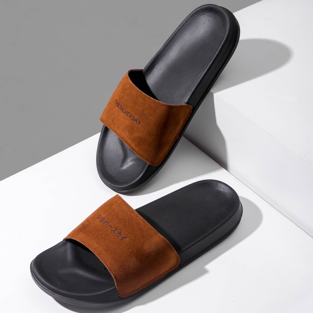 Thesilversky Suede Premium Slide Sandal