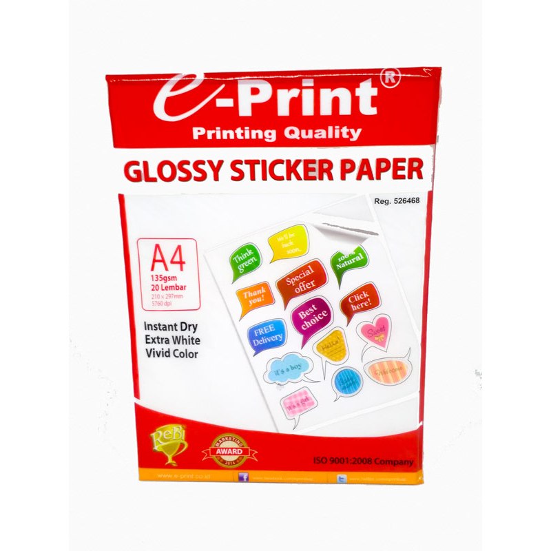 

Gramedia Batam - E-Print - Glossy Sticker Paper A4 135gsm