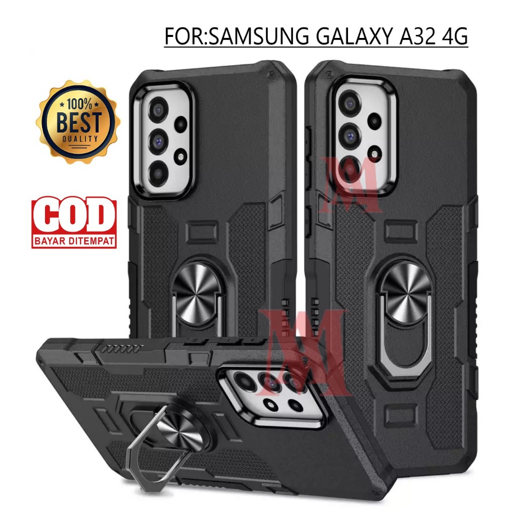 Casing Untuk Samsung Galaxy A32 4G Hard Case Ring Armor Robot Case Kickstand Hybrid/Ring Holder Case