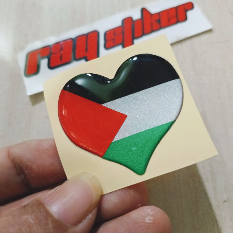 STIKER TIMBUL BENDERA PALESTINA LOVE