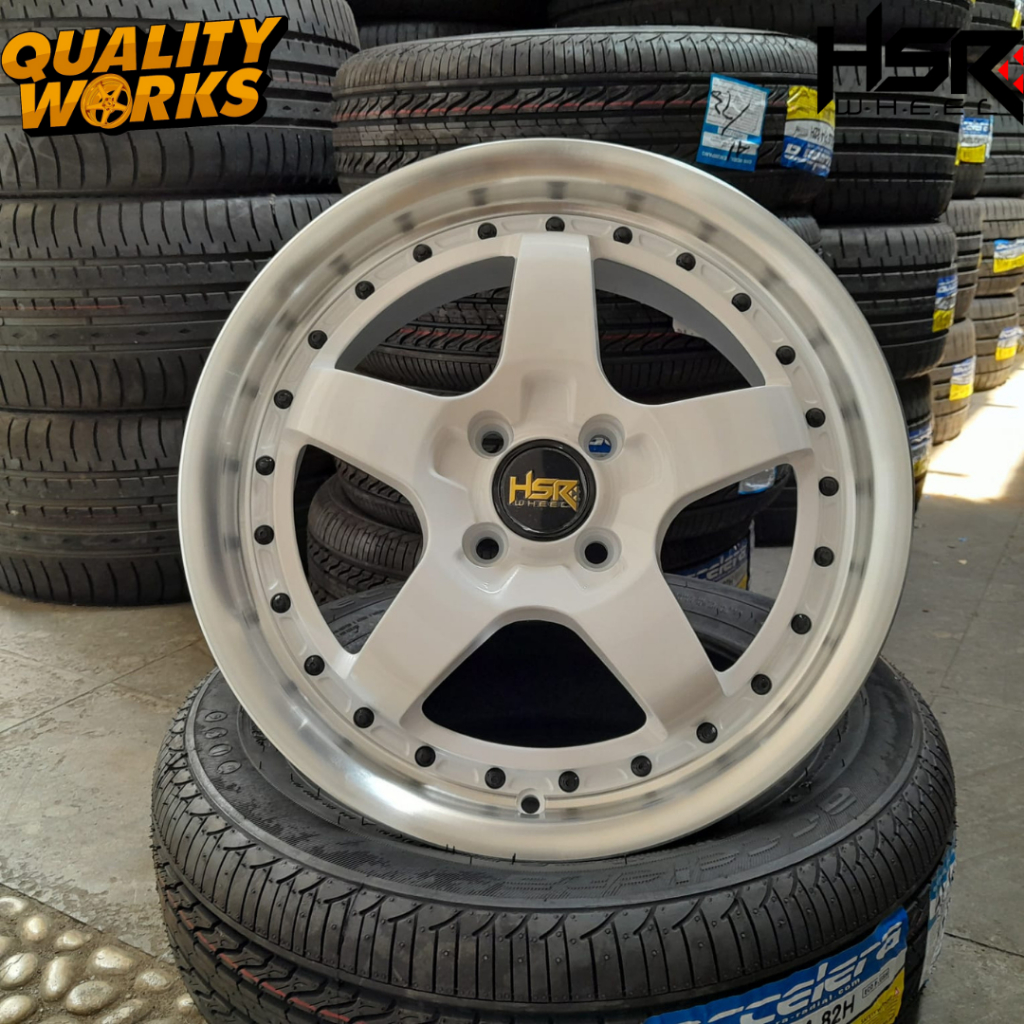 Velg agya brio ayla warna putih ring 16 pelek mobil HSR BOB R16 baut 4 palang 5 - Toko Velg Mobil Su
