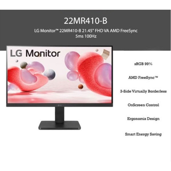 Monitor LG 22" 22MR410-B FHD VA HDMI 100Hz AMD FreeSync 22" 22MR410-B