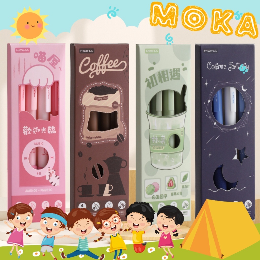 

1 SET 4 PCS PULPEN GEL MEKANIK 0.5 MM MATTE COLOR EDITION / PULPEN MEKANIK 0,5MM MATTE COLOR EDITION