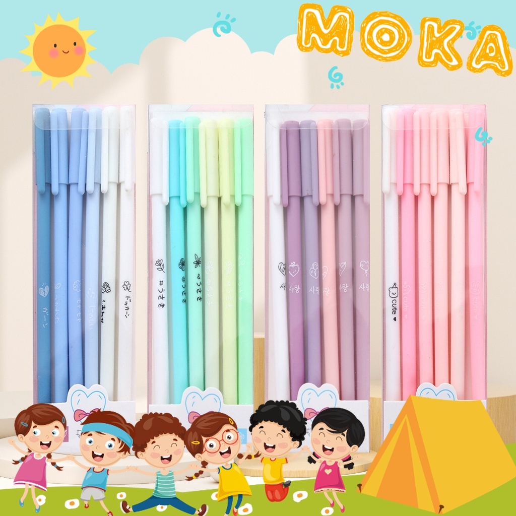 

1SET ISI 6PCS PULPEN GEL MORANDI COLOR / PULPEN GEL WARNA PASTEL LUCU / PEN GEL AESTHETIC