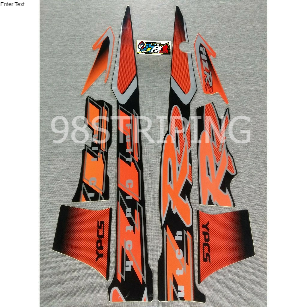 STRIPING STIKER YAMAHA fiz r FIZR FIZ R F1Z R FULLCLUTH 2002 2001 HITAM OREN ORANGE Standart Berkual