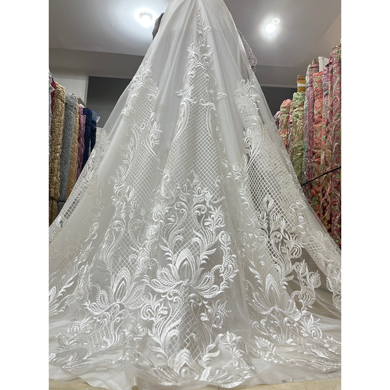 Brukat Elishab / brukat bordir mewah / brokat kebaya / bahan brokat