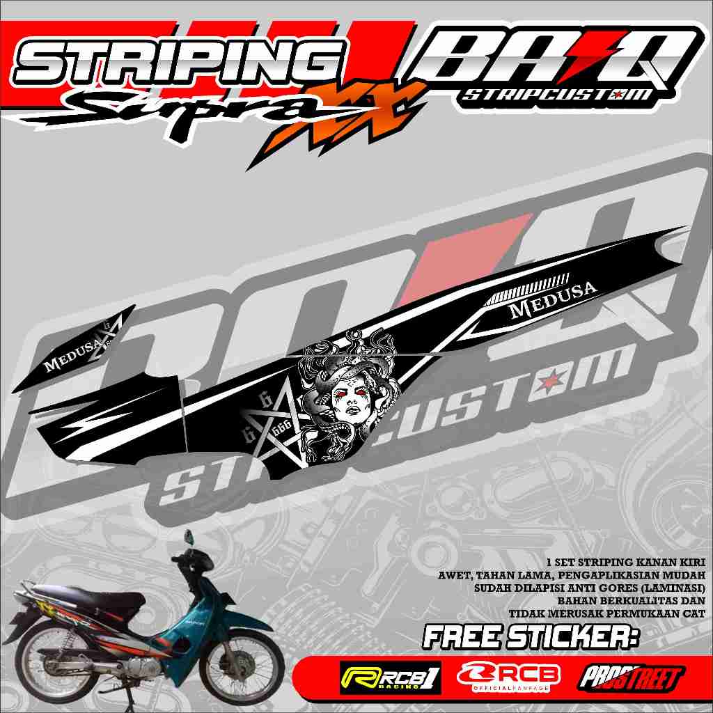 STICKER STRIPING SUPRA XX - STRIPING SUPRA XX PREMIUM MEDUSA 05
