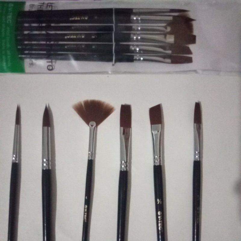 

KUAS V-TEC A0107 ARTIST BRUSH PROFESIONAL SET 6 LENGKAP KIPAS LANCIP PLAT KALIGRAFI