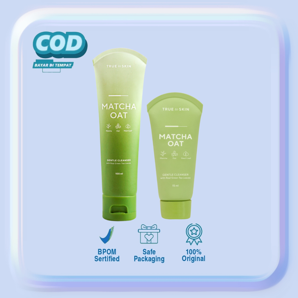 True to Skin Matcha Oat Gentle Cleanser 100 ml 50 ml - Sabun Cuci Muka Semua Jenis Kulit Face Facial