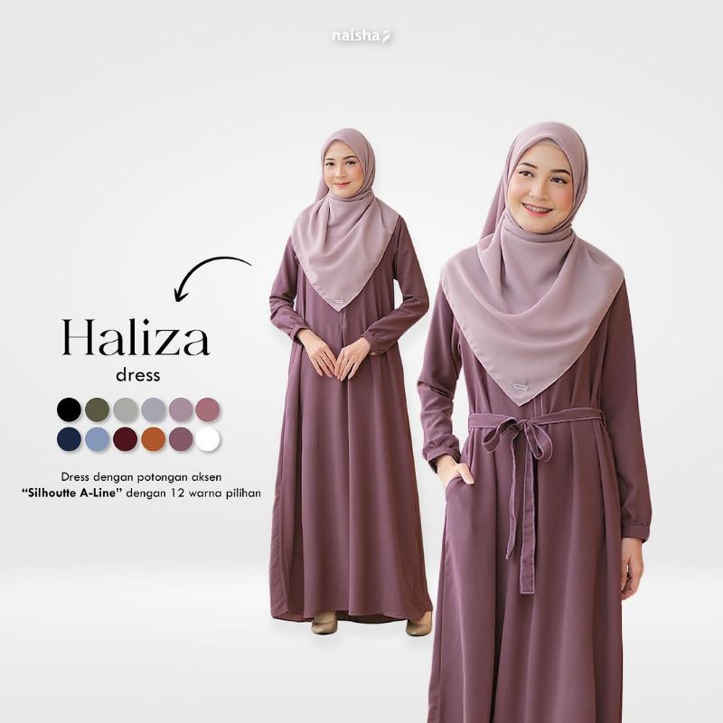 Haliza dress gamis shakila remaja muslimah busui wudhu friendly simpel terbaru syari premium by nais