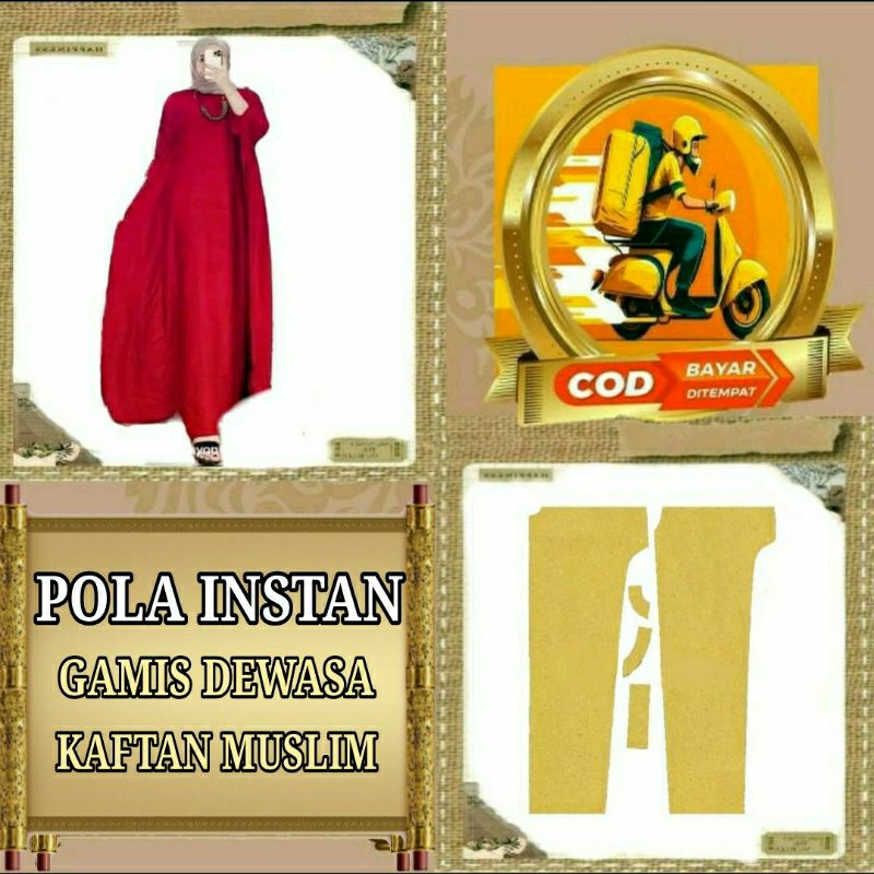 Pola Instan gamis kaftan pola sudah ada kampuhnya