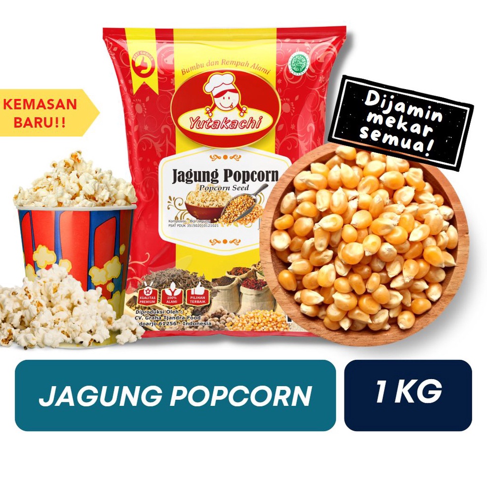 

JE44NY95 Jagung Popcorn Super 1Kg Mentah Yutakachi / Jagung Popcorn Mentah Kiloan / Jagung Berondong Super / Pusat Bumbu Ready ▽▔