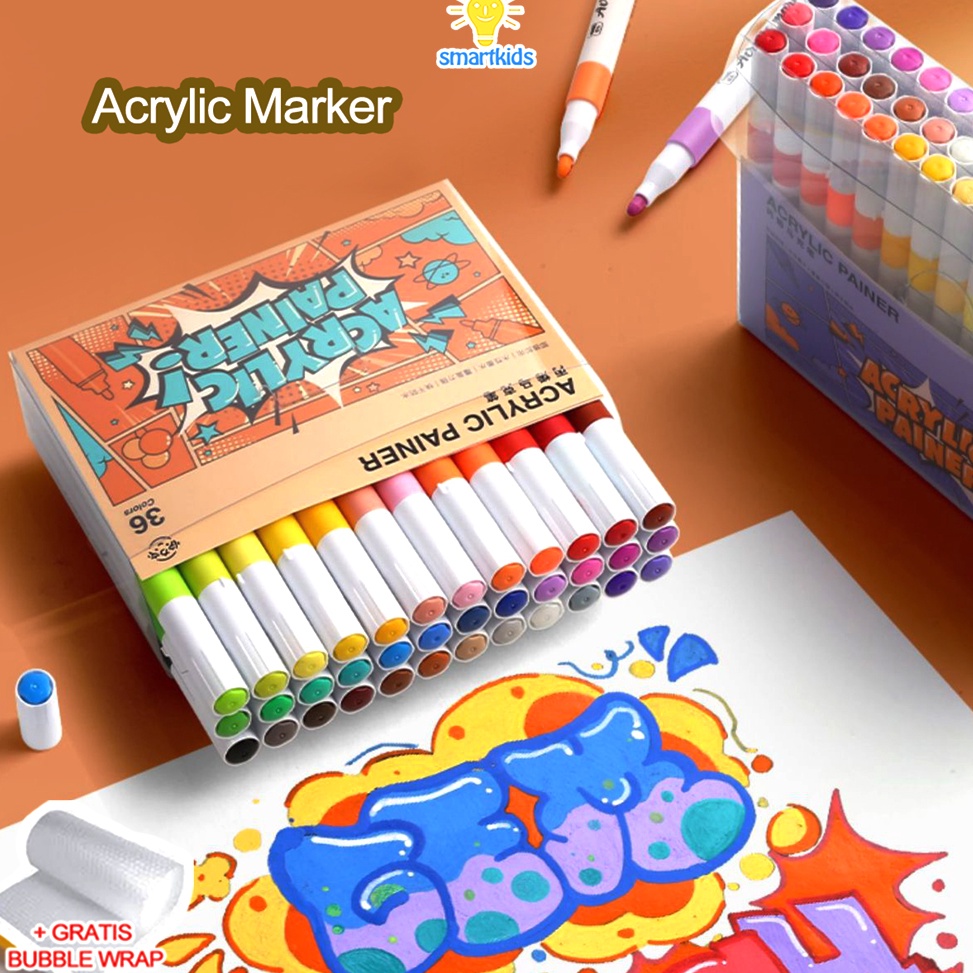 

cfa68 Pen Akrilik Marker Warna Cepat Kering Tahan Air / Spidol Acrylic Painter / Menggambar Kreativitas Seni Edukasi Anak .,,.,.,