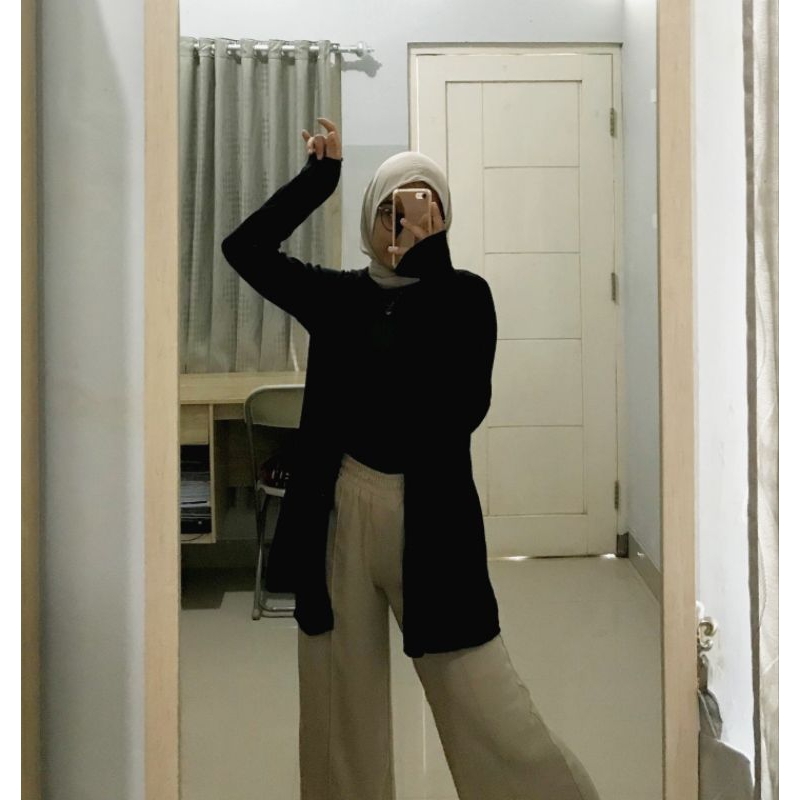 BISA NEGO cardigan warna hitam free size preloved/second