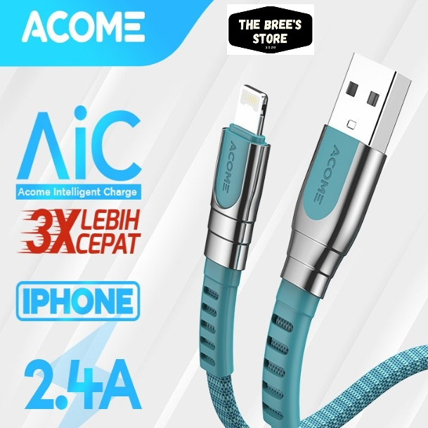 Kabel Data ACOME AKL-010S Lightning Braided Fast Charging 2.4A