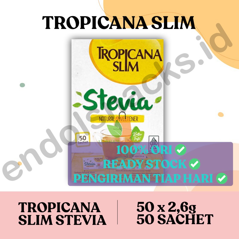 

GULA STEVIA TROPICANA SLIM 50 SACHETS RENDAH KALORI