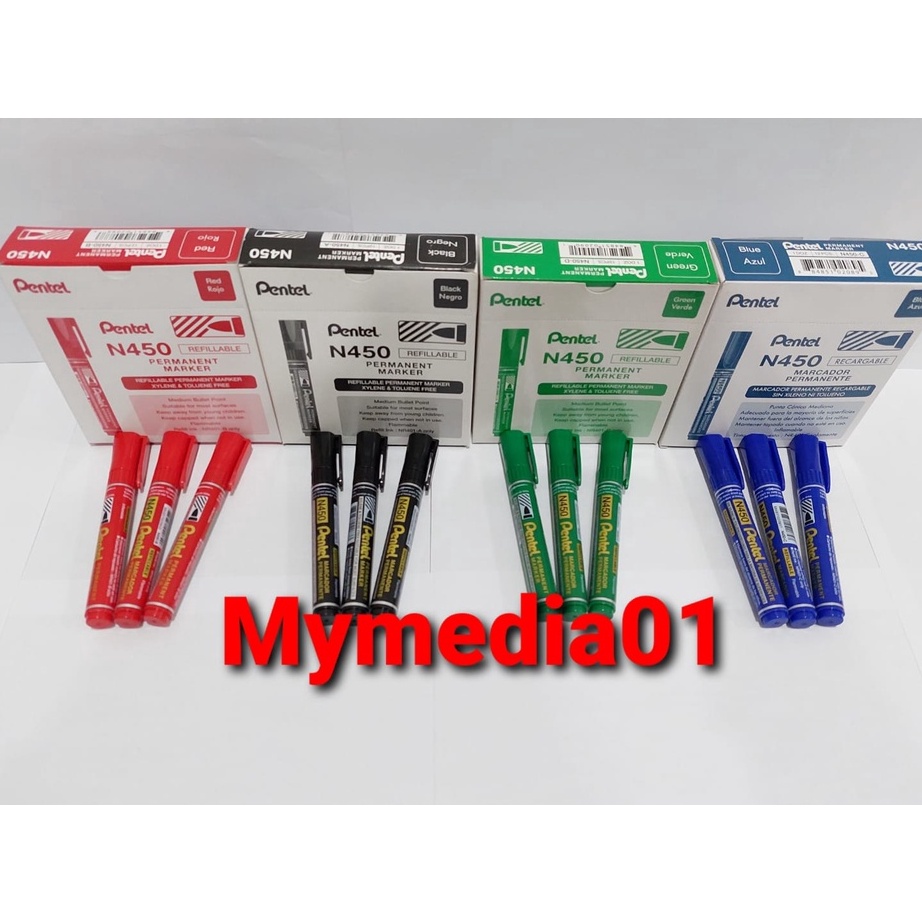 

Buruan Beli PROMO!! Spidol Pentel Permanent Marker N450/Asli Jepang Refillable Spidol