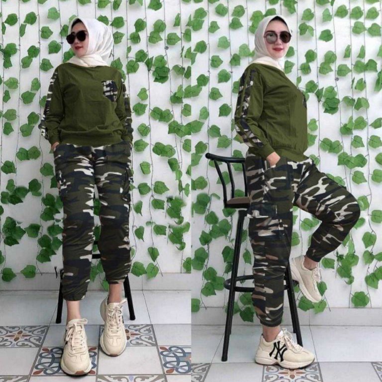 F⚡ASH [COD] ARMY SET WANITA (2 Uk XL & XXL) / SET JUMBO / SET ARMY / SETELAN ARMY / SET JOGER / TREN