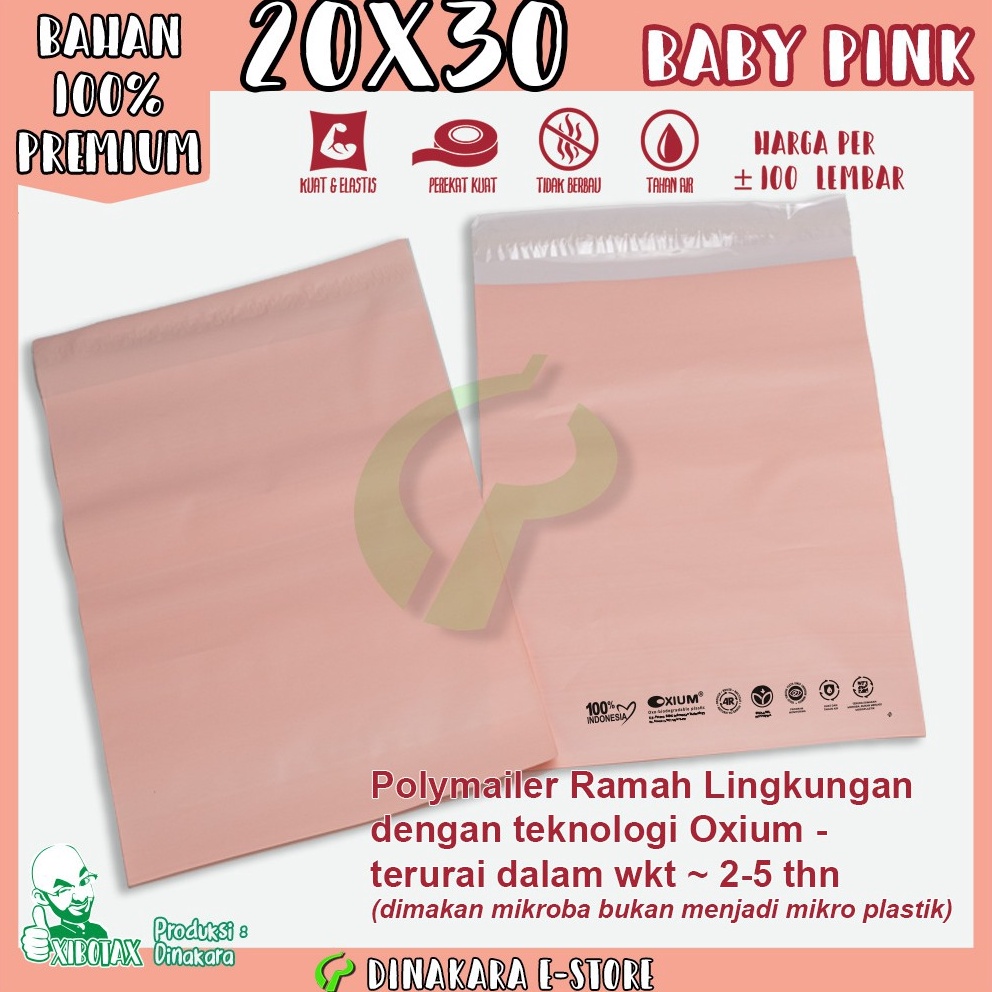 

✨TERBARU✨ Polymailer Baby Pink 20x30 Premium - Ramah Lingkungan (isi +/- 100 pcs) murah