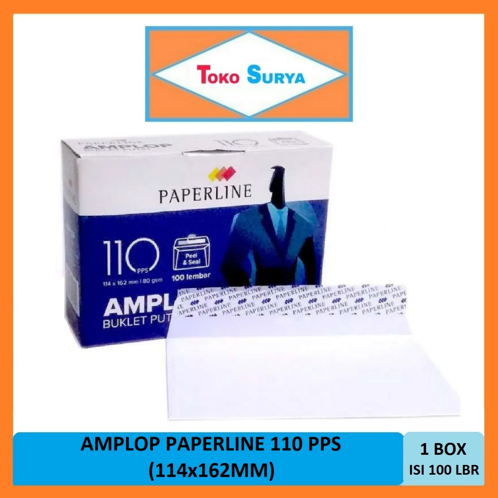 

Amplop Paperline Amplop Putih 110 PPS 100 Lembar Ukuran 162 x 114mm