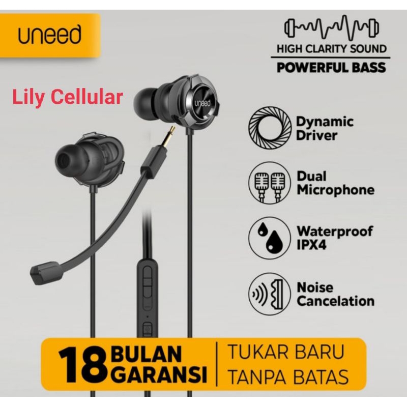 Uneed in Ear Gaming  Earphone with Dual Microphone Wired UEP131N