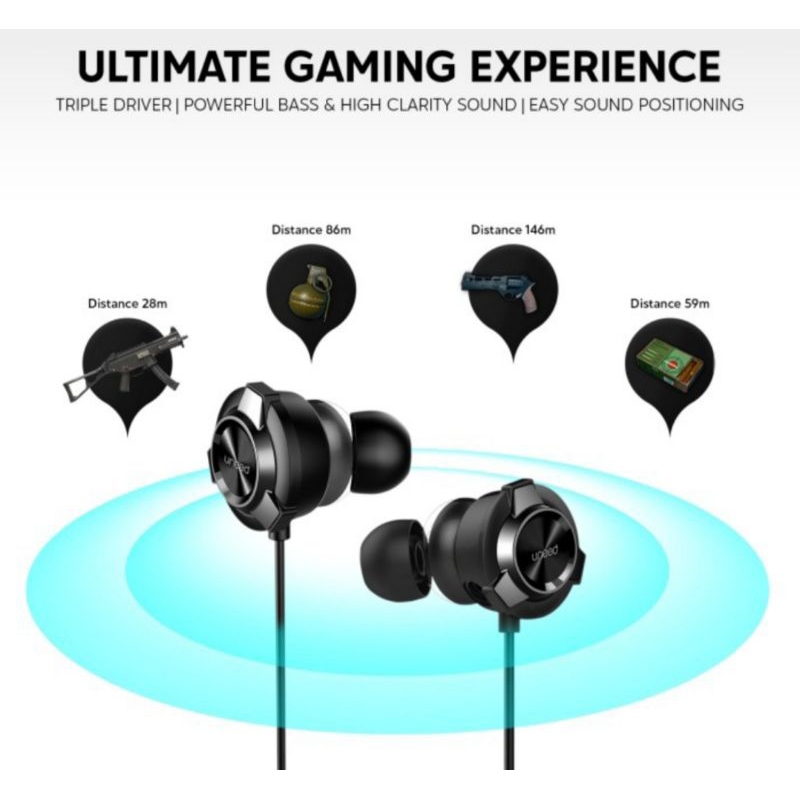 Uneed in Ear Gaming Earphone with Dual Microphone Wired UEP131N
