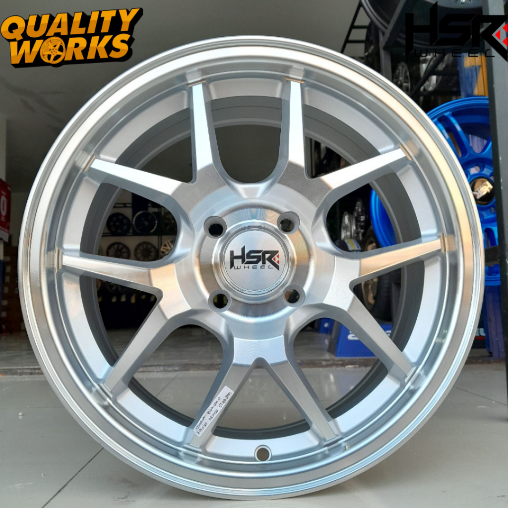 Velg Agya ring 15 pelek HSR Hyura R15 Lubang 4x100 Silver Polish pnp Brio Ayla