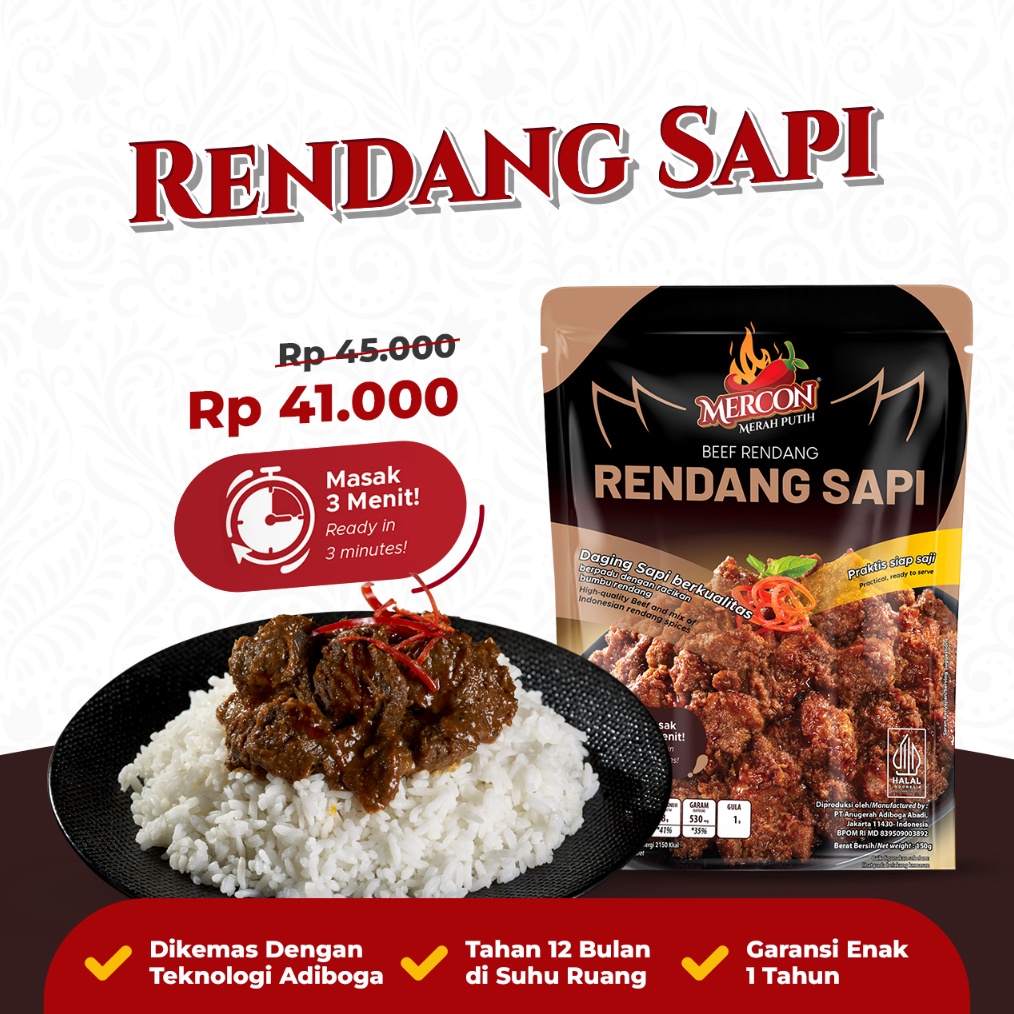

TERLARIS BRANDS FESTIVAL Mercon Merah Putih - Satuan || Limited Edition !! Rendang Sapi !