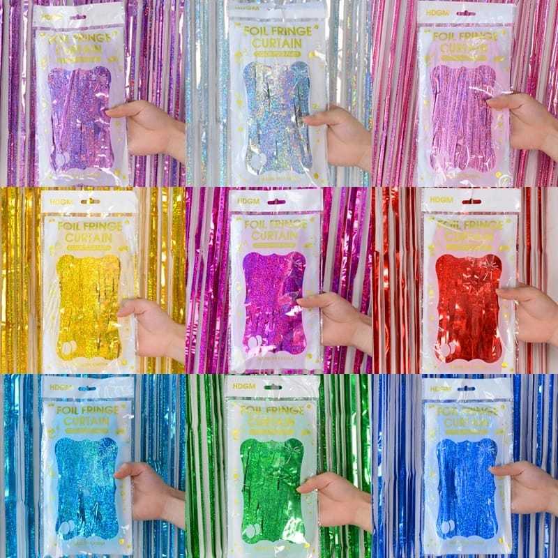 TIRAI FOIL RUMBAI GLITTER / PERLENGKAPAN PESTA / DEKORASI ULANG TAHUN