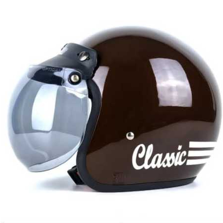 Helm helem bogo CLASSIK dewasa pria wanita SNI retro murah kualitas PREMIUM stiker garis TIGA untuk 