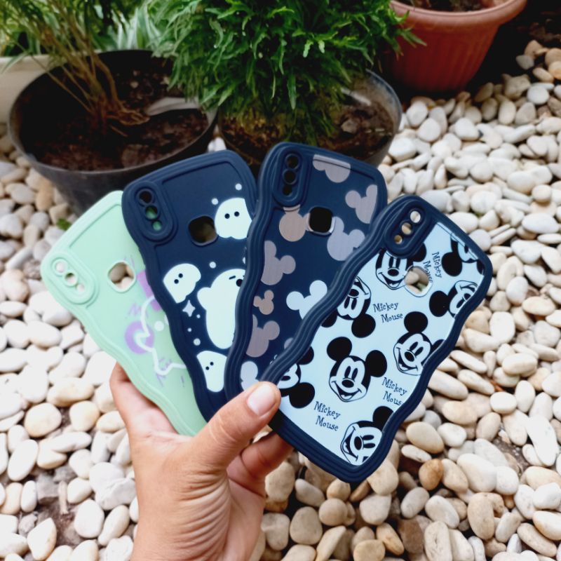 Casing Vivo 1727 1723 V9 V9 Pro Softcase Gelombang Motif Mickey Mouse