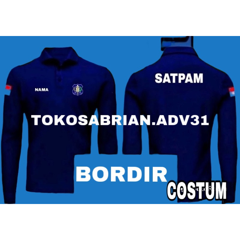 KAOS SATPAM BAJU SECURITY KAOS BORDIR KAOS KATUN