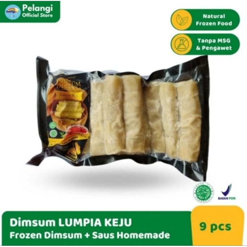 

Pelangi Dimsum Lumpia Keju isi 9pcs + Saus Bangkok Halal Non MSG & Non Pengawet 390gr