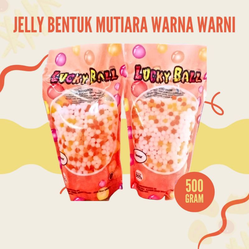 

Topping jelly bentuk mutiara warna warni