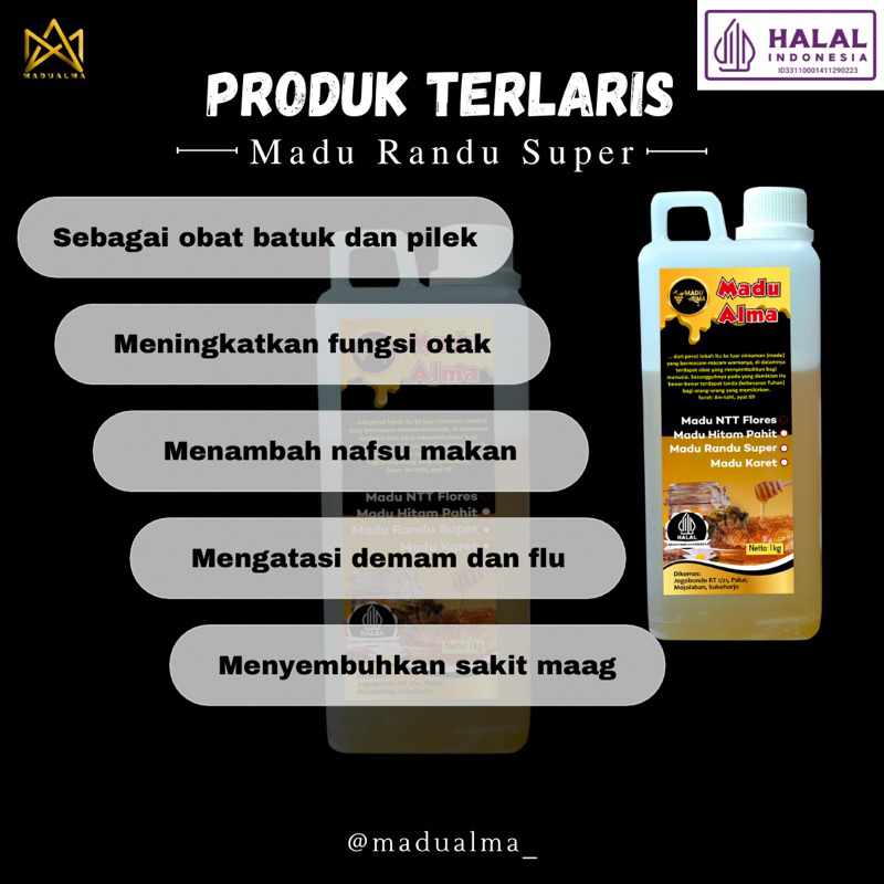 

Terlarisss!!! Madu Randu Super 100% Asli Kemasan 1 kg