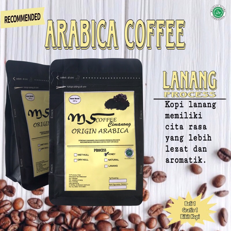 

Kopi Arabica Lanang Process 200gr - MS Coffee Cimanong Ciwidey Origin Arabica