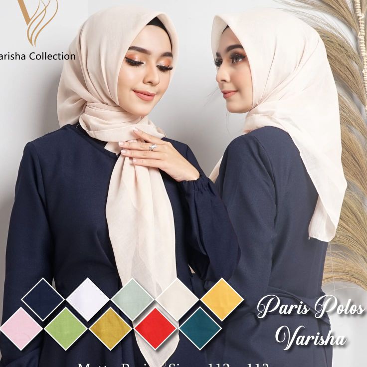 Laris Kerudung segi empat paris polos import Merk Varisha