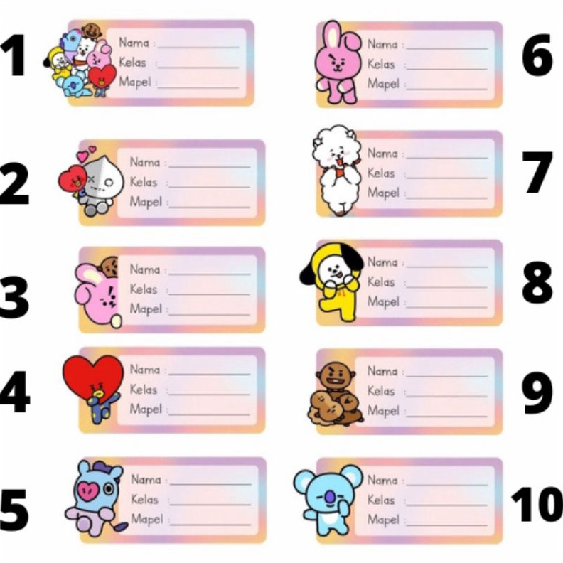 

FLASH SALE label nama sticker gambar bts 20 pcs !!