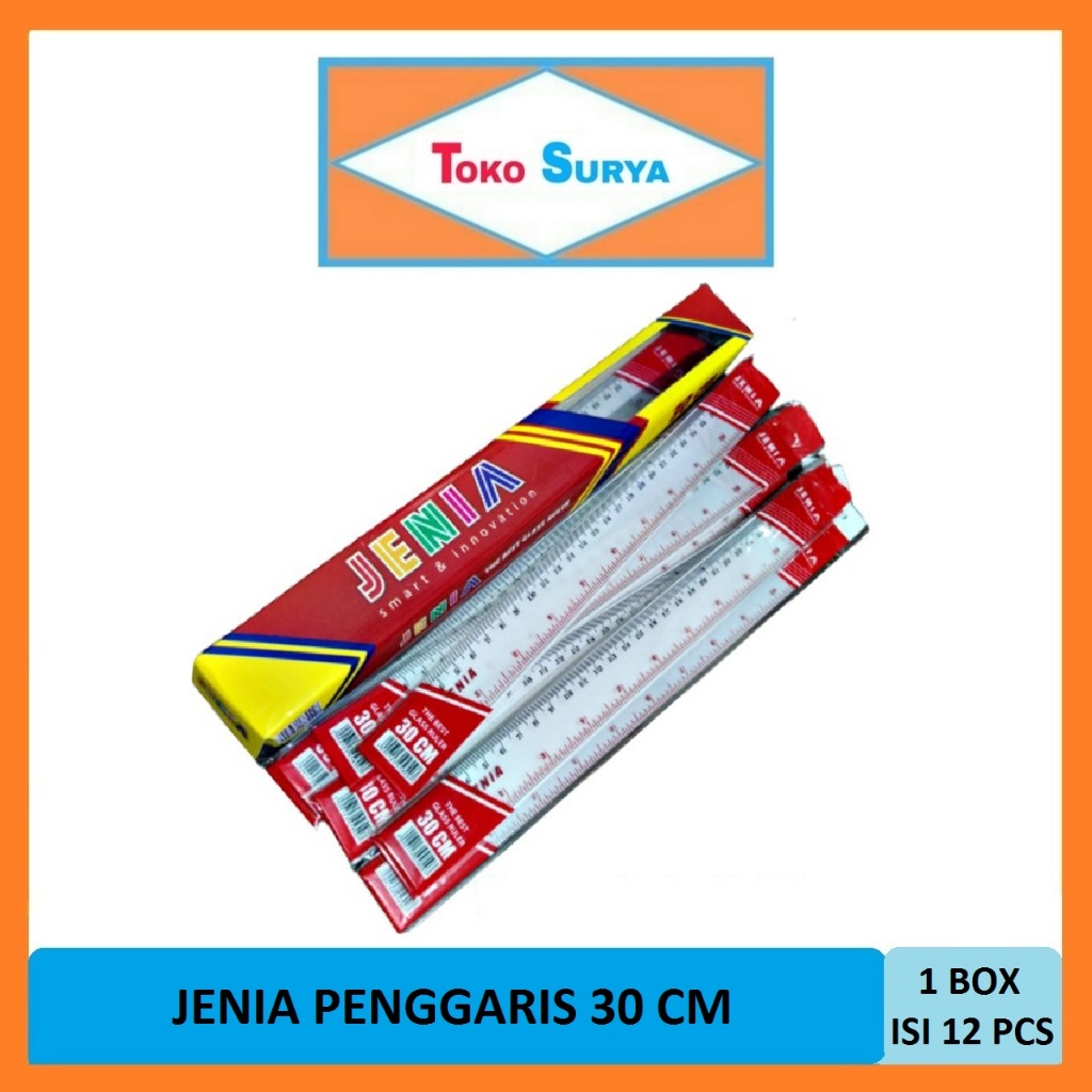 

Penggaris Jenia 30 Cm 1 Box Isi 12 Pcs