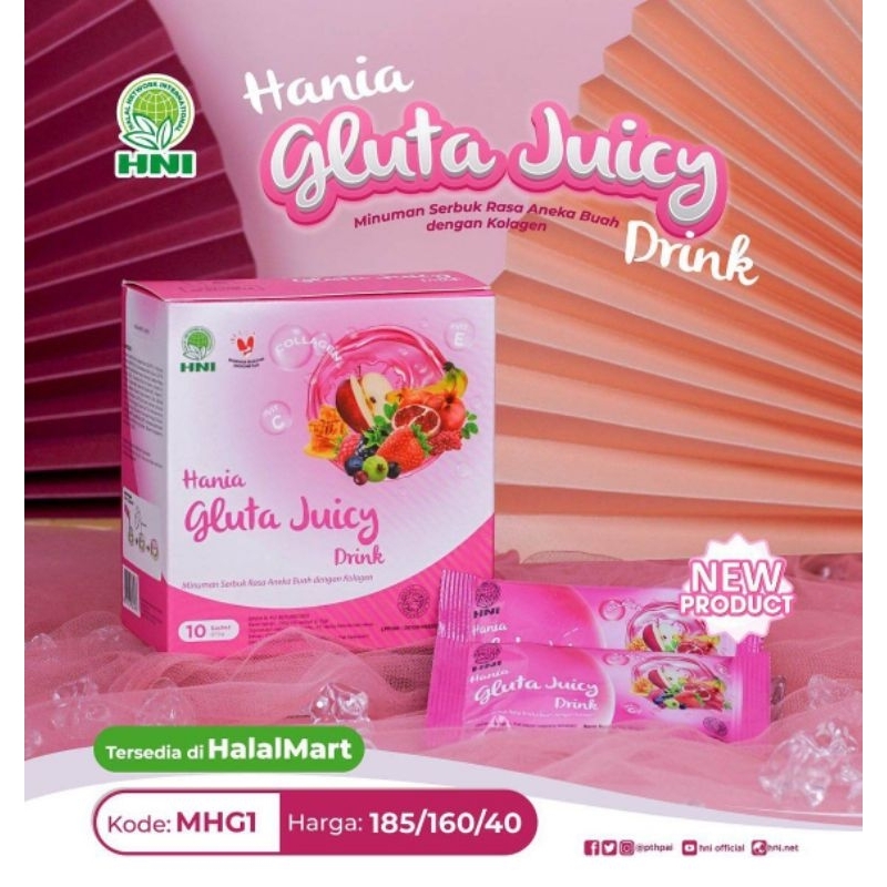 

HANIA GLUETA JUICY HNI HPAI//Minuman Serbuk Rasa Aneka Buah dengan Kolagen