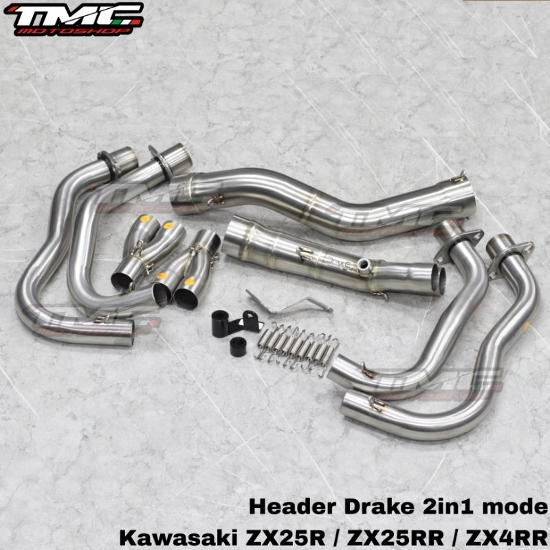 Header Leher Pipa Knalpot ZX25 ZX25R ZX6R ZX636 Drake by R9