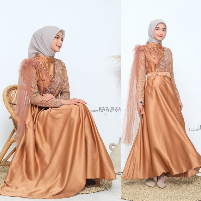 Nikita dress kondangan/lebaran/pesta gamis brukat model terbaru