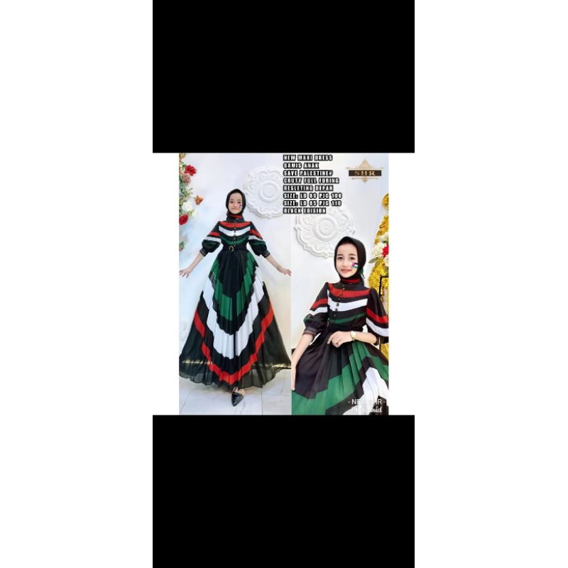 gamis SHR palestine mom dan kids,,FHOTO REALFICT