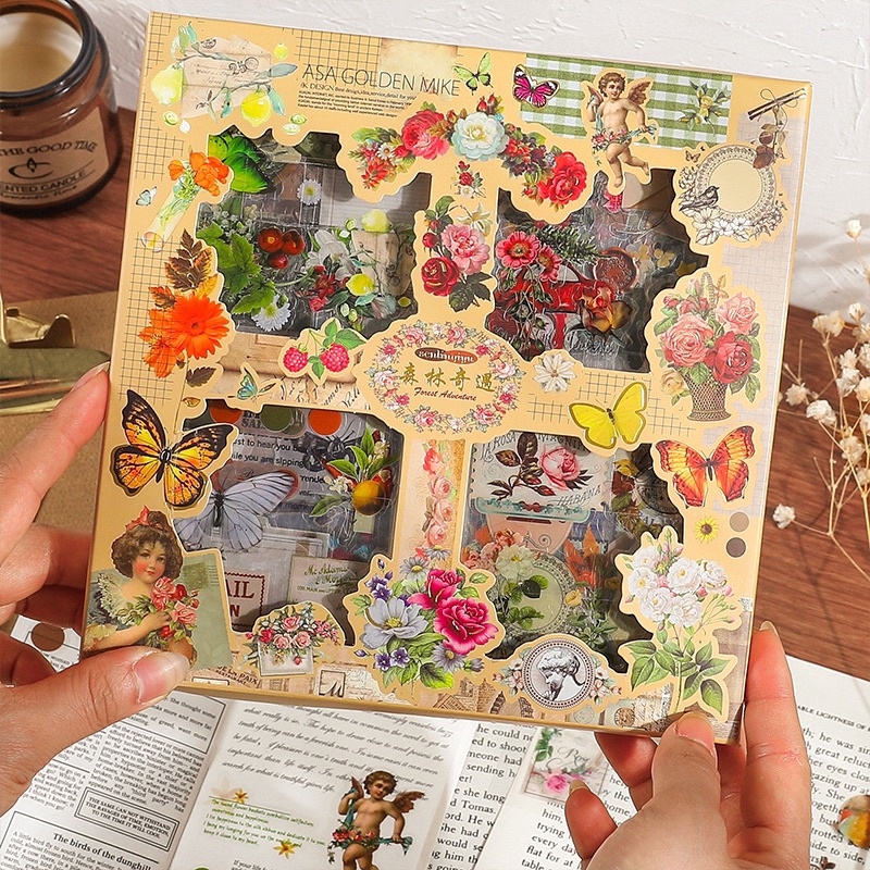 

12.12 ✨SALE✨ Sticker 100 Lembar BUTTERFLY FLOWER Stiker Bunga Kupu DIY Scrapbook Vintage Premium buruan