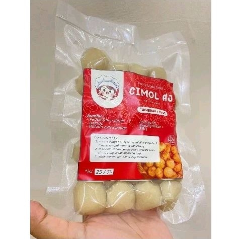 

cimol/cimol AJ/cimol rebus/original(tanpa isi)/kenyal,gurih,enak/cimol kemasan vacum/isi 25biji