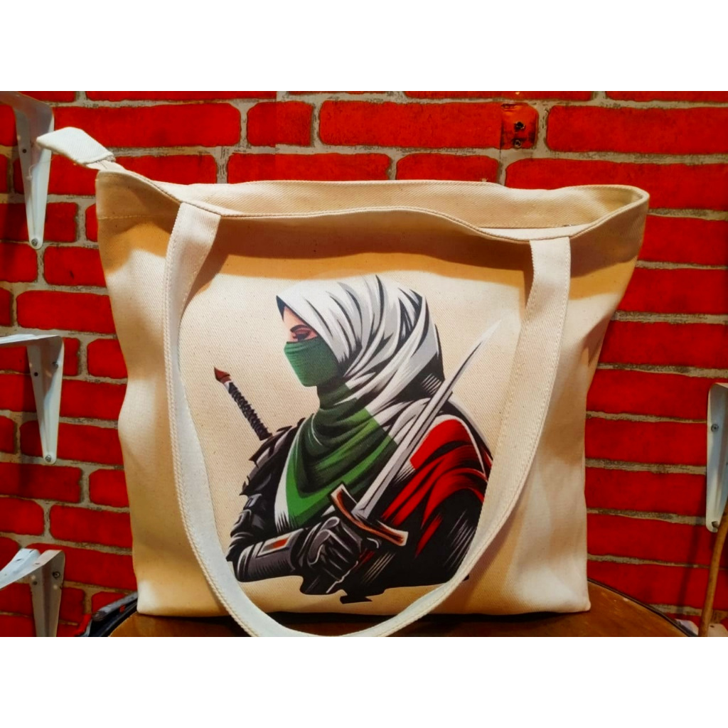 RK Tas Tote Bag Resleting Palestina Tas Bahu Wanita Free Palestine
